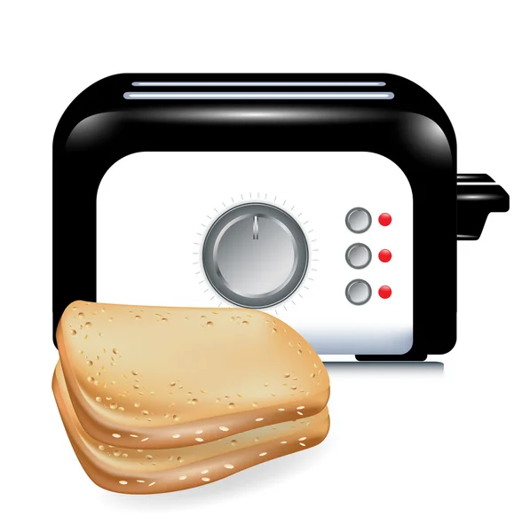 Toaster with toast on the side — Stock Vector