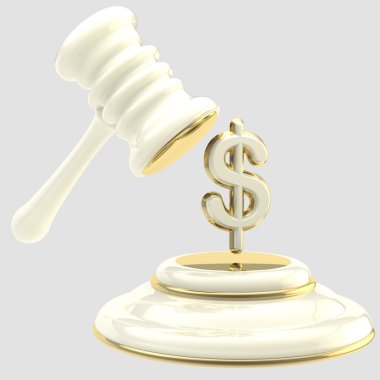 Penalty: gavel breaking dollar sign clipart