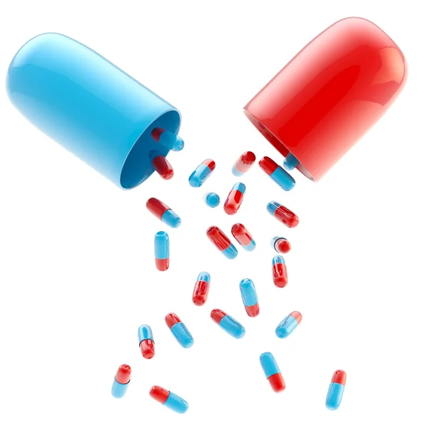 Medical pills inside huge one isolated — Stock Photo, Image
