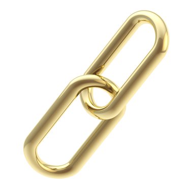 Two golden chain links isolated clipart