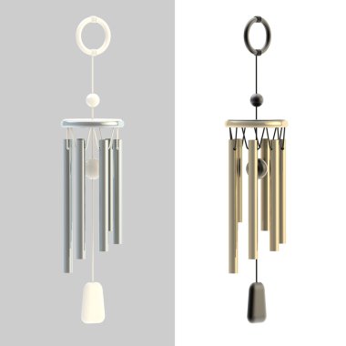 Feng Shui wind chime isolated clipart