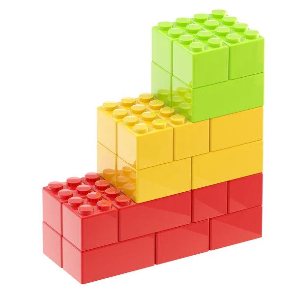 Steps made of toy bricks isolated — Stock Photo, Image