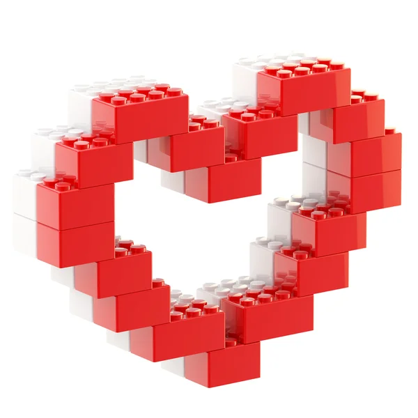 Heart symbol made of toy bricks — Stock Photo, Image