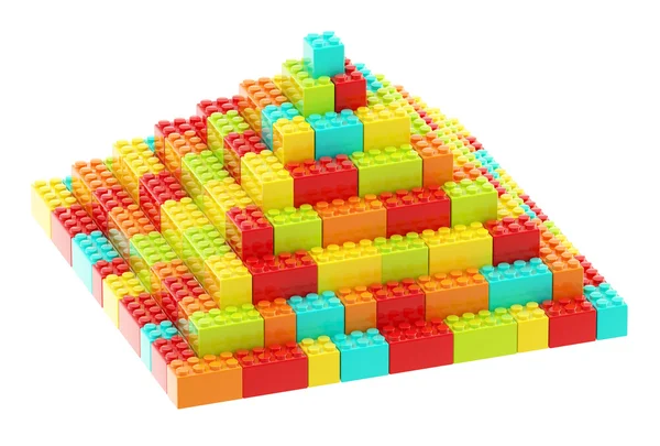 Pyramid made of toy construction bricks — Stock Photo, Image