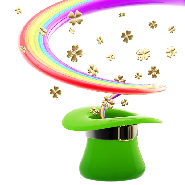 St. Patrick hat with rainbow inside — Stock Photo, Image