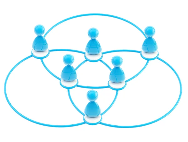 Social network symbol as linked human figures — Stock Photo, Image