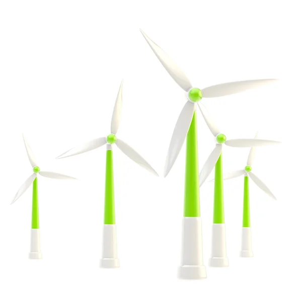 stock image Symbolic wind power stations isolated