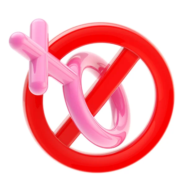 Female not allowed sign isolated — Stock Photo, Image