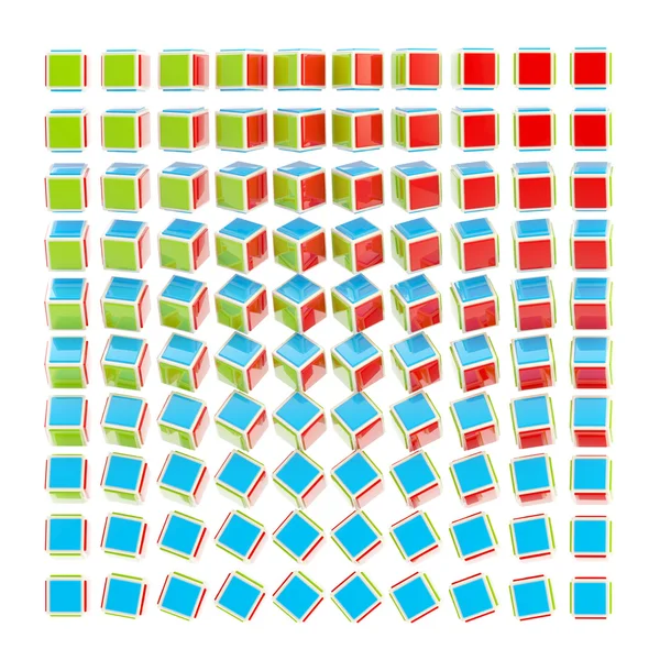 Fond abstrait fait de cubes RVB — Photo