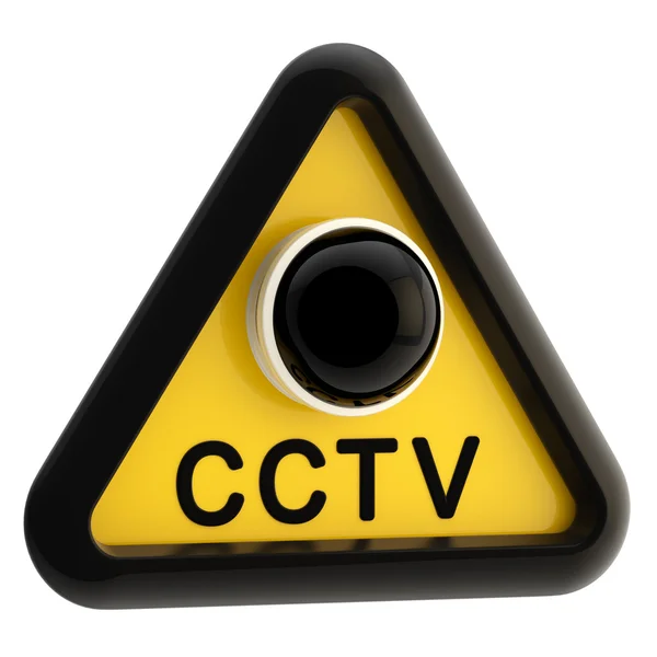 Circuito fechado de televisão CCTV sinal de alerta — Fotografia de Stock