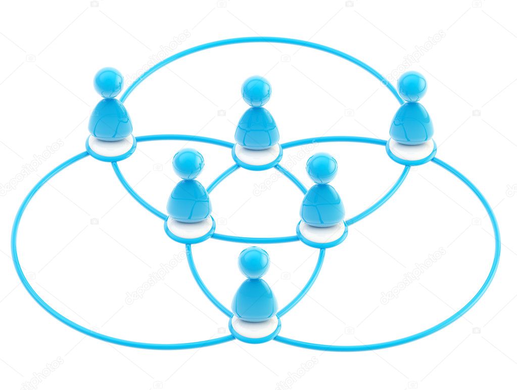 Social network symbol as linked human figures