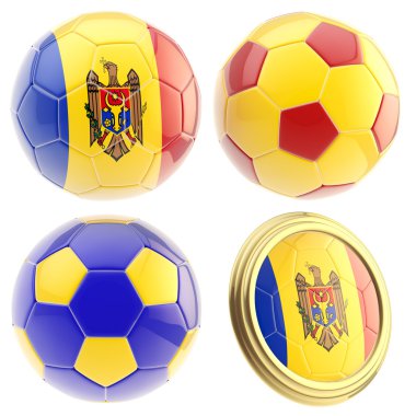 Moldova football team attributes isolated clipart