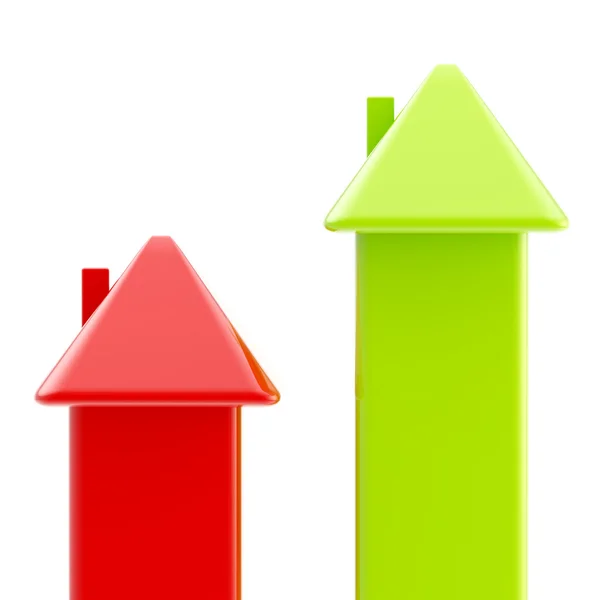 Concepção de preços de habitação como gráfico de barras — Fotografia de Stock