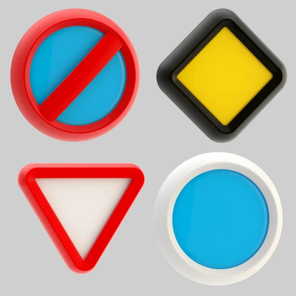 Glossy road sign templates isolated — Stock Photo, Image