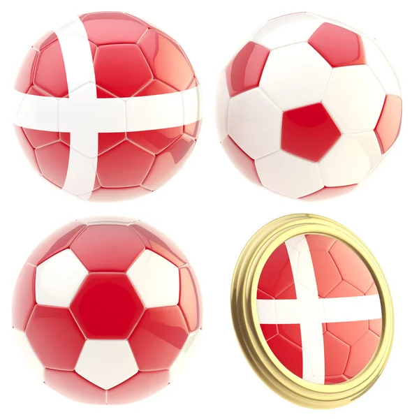 Dinamarca futebol equipe atributos isolados — Fotografia de Stock