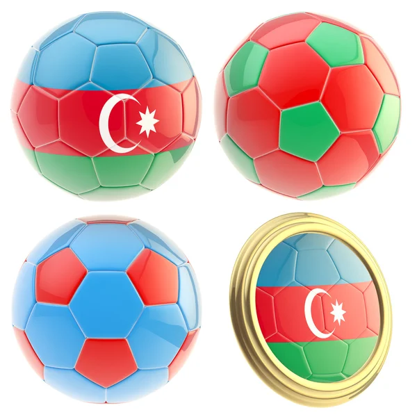 Ázerbájdžán fotbalový tým atributy izolované — Stock fotografie