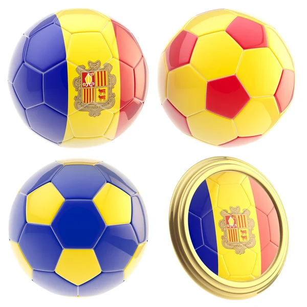 Andorra football team attributes isolated — Stock Photo, Image