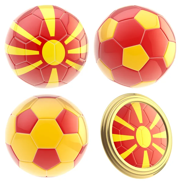 Macedónia volt Jugoszláv Köztársaság labdarúgó csapat attribútumok elszigetelt — Stock Fotó