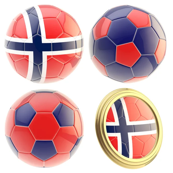 Noruega equipo de fútbol atributos aislados —  Fotos de Stock