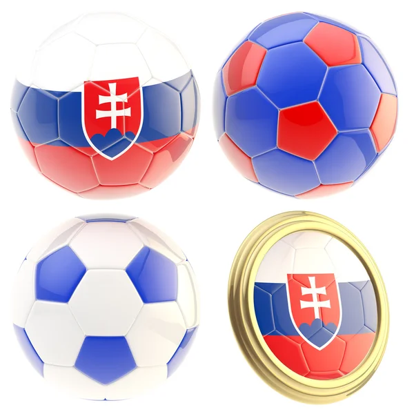 Eslováquia futebol equipe atributos isolados — Fotografia de Stock