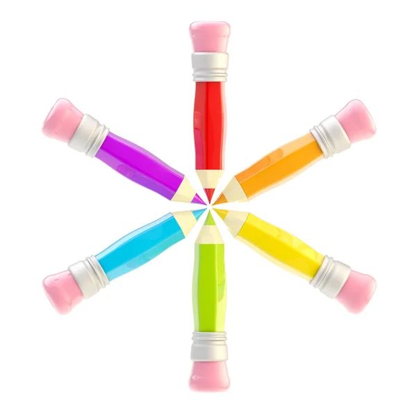 Composição de lápis de arco-íris — Fotografia de Stock