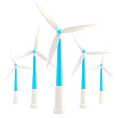 izole sembolik rüzgar elektrik santrallar