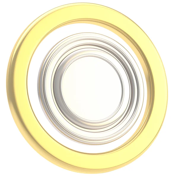 Na białym tle okrągły talerz okrągły copyspase — Zdjęcie stockowe
