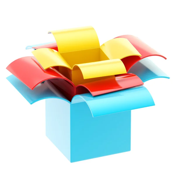 Три разноцветные подарочные коробки — стоковое фото