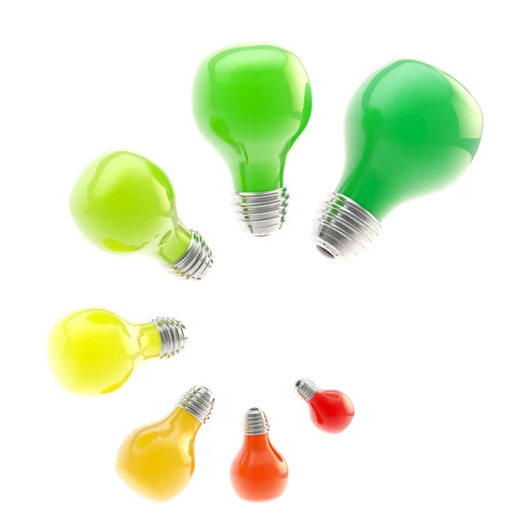 Niveles de eficiencia energética como bombillas —  Fotos de Stock