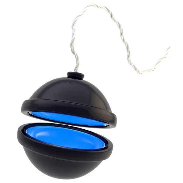 Aperto bomba sferica isolato — Foto Stock