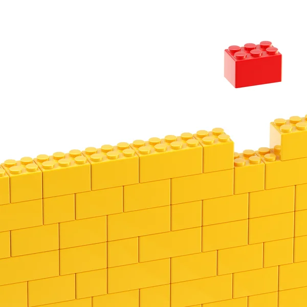 Pared de fondo hecha de bloques de juguete — Foto de Stock
