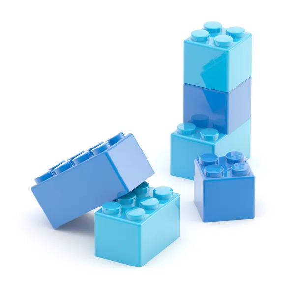 Toy construction brick blocks on white — Stock Photo, Image