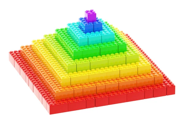 Pyramida z hračky stavební cihly — Stock fotografie