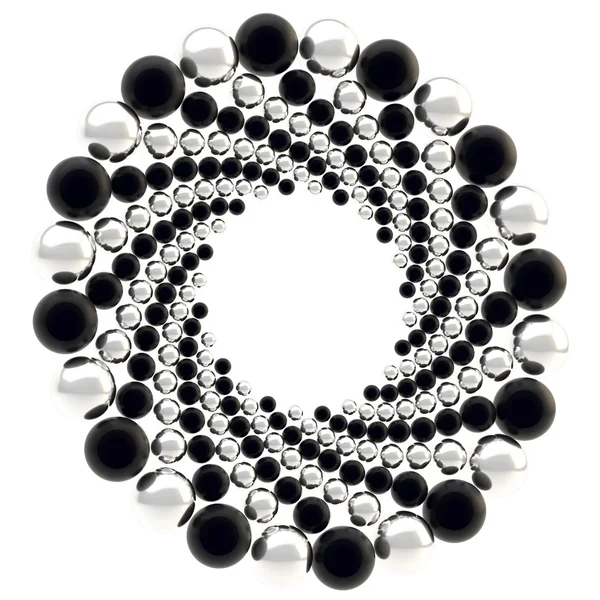 Okrągłe ramki wykonane z kulek na białym tle — Zdjęcie stockowe
