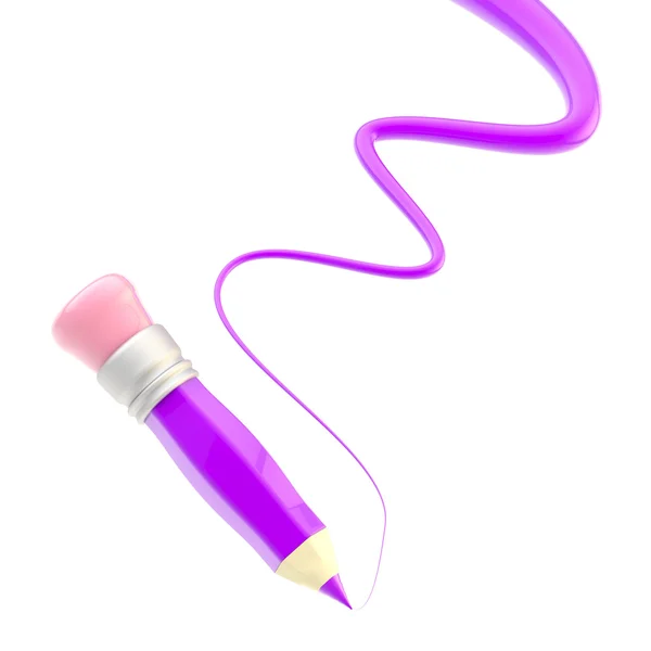 Bleistift mit isoliertem Farbspurweg — Stockfoto