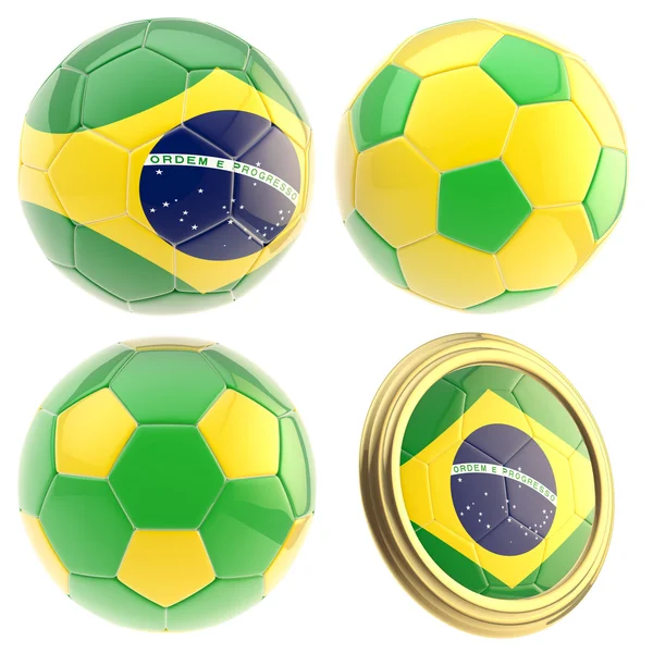 Equipo de fútbol de Brasil atributos aislados — Foto de Stock