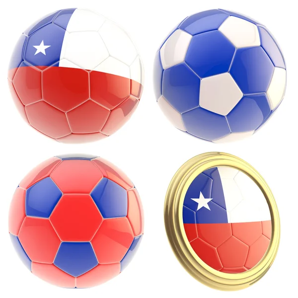 Chile fotbalový tým atributy izolované — Stock fotografie