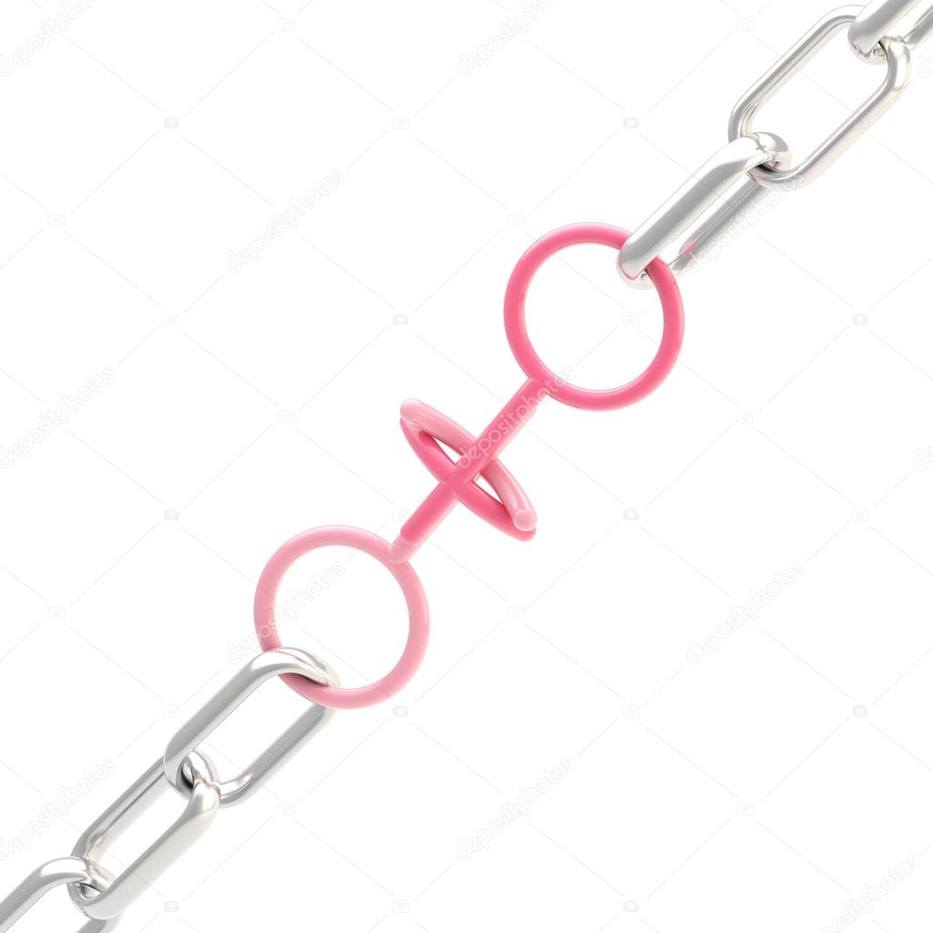 Two female symbols as a chain links