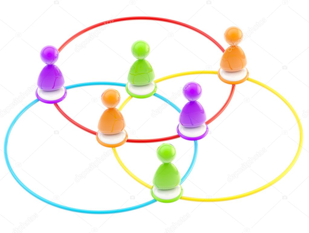 Social network symbol as linked human figures