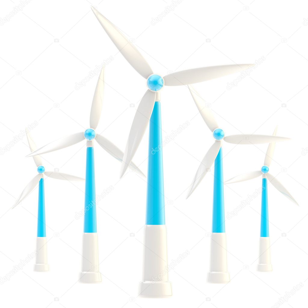 Symbolic wind power stations isolated