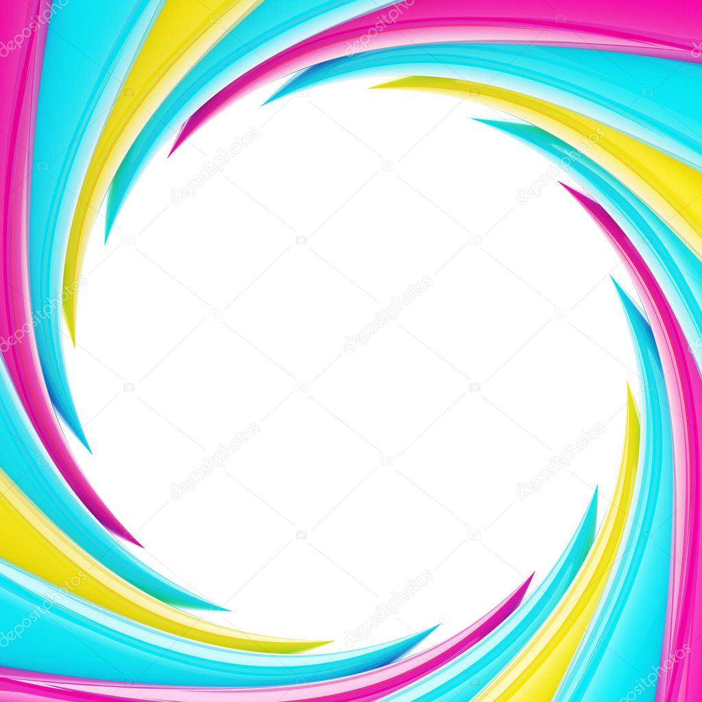 Circular abstract frame made of wavy elements