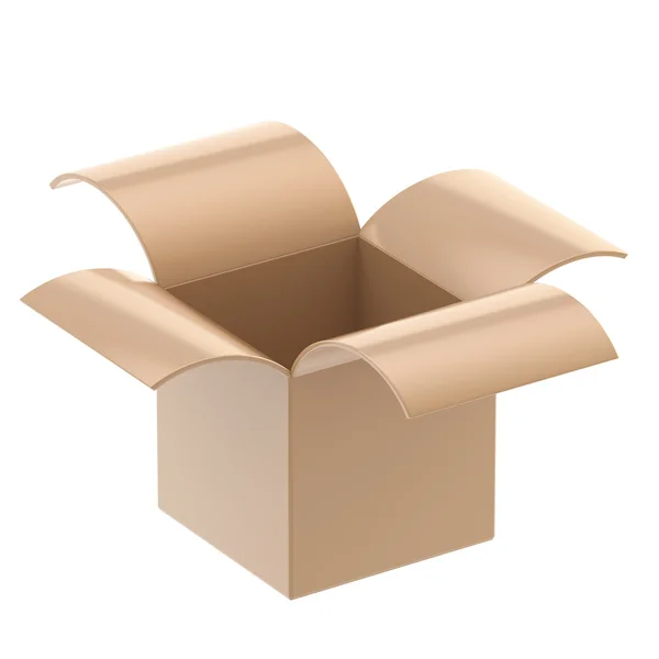 Kartonnen pakket box geïsoleerd — Stockfoto