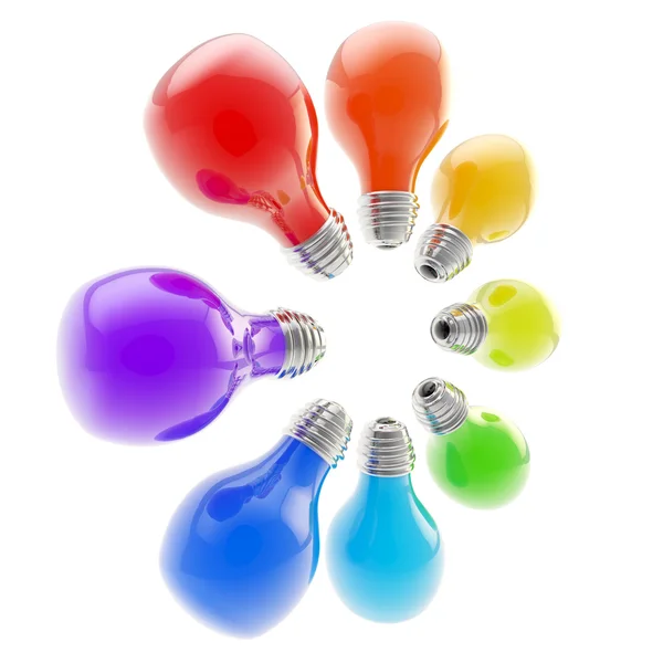 Electric bulbs arranged in a circle — Stock Photo, Image