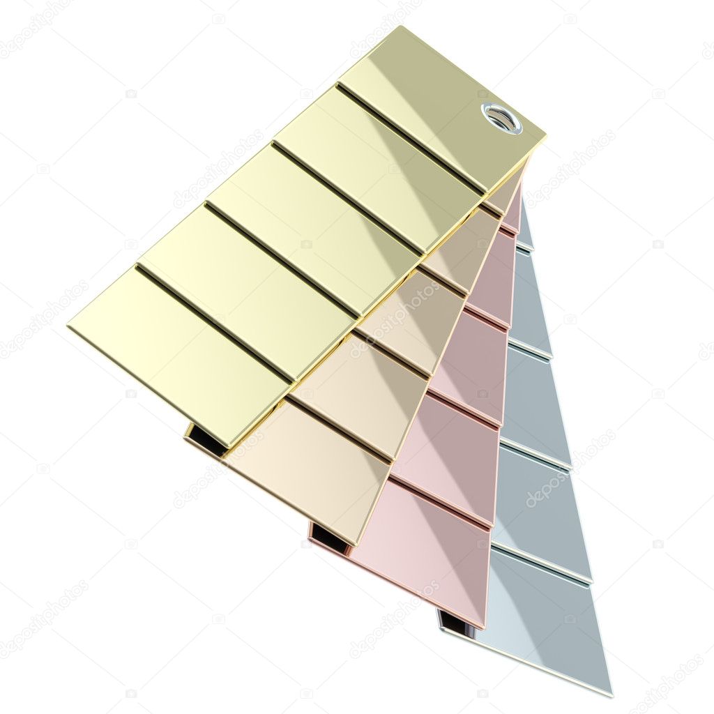 Metallic palette plates isolated