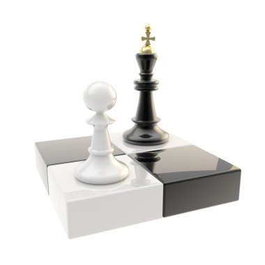 Chess icon illustration of pawn and king clipart