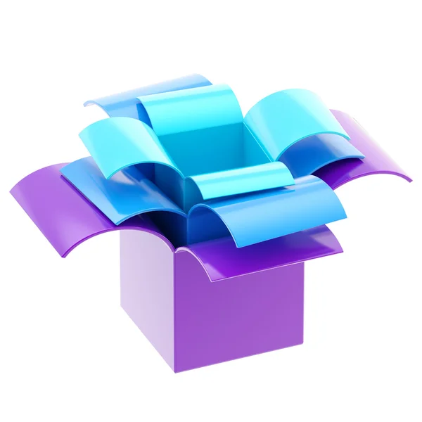 Tři barevné dárkové krabičky, samostatný — Stock fotografie
