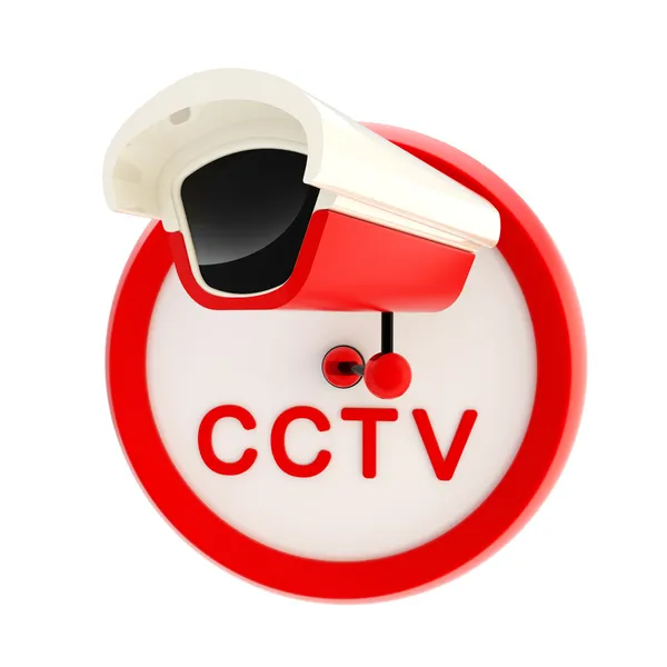 Circuito fechado sinal de alerta de televisão — Fotografia de Stock