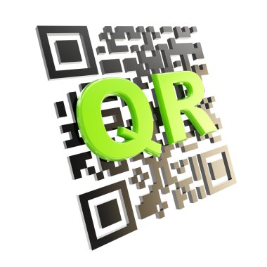 QR code technology illustration isolated clipart