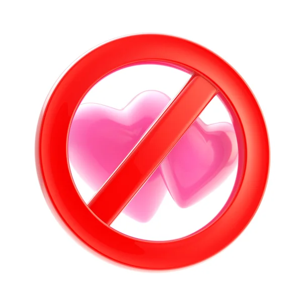 레즈비언 절연 빨간 광택 있는 표시 금지 — 스톡 사진