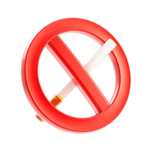 吸烟不是允许被禁止的标志 — 图库照片